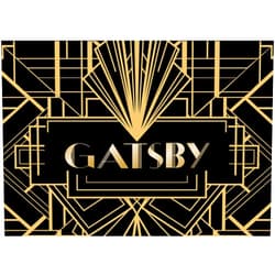 BELECO 7x5ft Fabric Gatsby Photography Backdrop Great Black and Gold Golden Banner 1920s Retro Roaring Gatsby Theme Party Decorations Children Adults Birthday Backdrop Party Supplies Photo Props