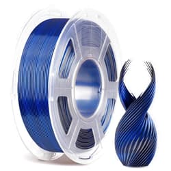 ANYCUBIC Silk Dual Color Pla Filament, 2-in-1 Chrome Coextrusion Color Change 3D Printer Filament 1.75mm Dimensional Accuracy +/- 0.02mm, Silk Texture, 1KG Spool (2.2 lbs), Black Blue