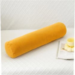 Generic Cylindrical Body Pillow with Removable Velvet Cover – Plush Polyester Fill, Multiple Sizes for Back, Leg & Pregnancy Support, Sofa & Bed Decor (Mustard Yellow, 31.49 * 7.87in)