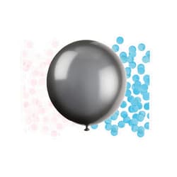 Unique Black Giant Gender Reveal Latex Balloon with Confetti, 24