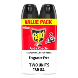 SC Johnson Raid Ant & Roach Killer 26, Fragrance Free Bug Killer for Home Use, Kills Bugs on Contact, 17.5 Oz, 2 Count