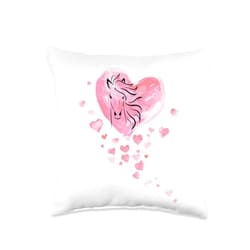 Pferde Shirt Mädchen Reiten Damen Bekleidung Women's Shirt for Riders and Horse Lovers Throw Pillow, 16x16, Multicolor