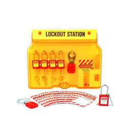 Boviisky Lockout Tagout Station with 5 Safety Padlocks,2 Hasps,25 Lockout Tags,25 Nylon Ties,Loto Station for 4 Safety Padlocks,Lockout Safety Supply for OSHA Compliance