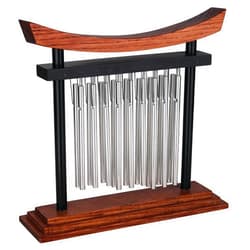 Woodstock Chimes Woodstock Wind Chimes Tranquility Table Chime -Silver Aluminum Solid Rods, Small 9 - Inch Tall, Bell Percussion Instrument for Meditation, Yoga, Classrooms, Offices, Great for Awareness, Relaxation.