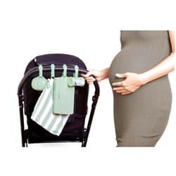 Ubbi On-The-Go Diapering Gift Set, Includes Changing Mat and Bag, Wipes Dispenser, Pacifier Holder and Bag Dispenser, Newborn Essentials, Sage