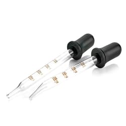 MEDca Eye Dropper - (Pack of 2) Bent & Straight Tip Calibrated Glass Medicine Droppers for Medications or Essential Oils Pipette Dropper for Accurate Easy Dose and Measurement (1 mL Capacity)