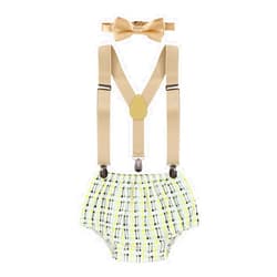 MYRISAM Wild ONE Cake Smash Outfit Boy First Birthday Photo Shoot Printed Bloomers Suspenders Bowtie Baby Shower Costume