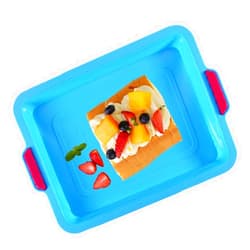 KeepingcooX Non Stick Silicone Brownie Baking Pan with Handles - Rectangular Cookie Baking Sheet/Jelly Roll Tray Set Nonstick, Cleaned in Dishwasher, 13x8 in, Random Color