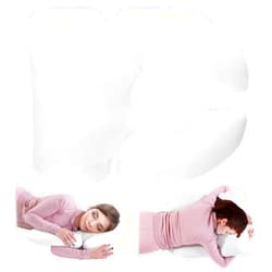 HOMBYS Side and Stomach Pillow for Adult Women, No Pressure on Chest, Abdomen & Arm, Adjustable Height by Zipper, U Shape Design Support Head Neck & Shoulder