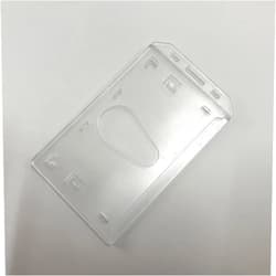 Generic 3 Pack Hard Plastic Badge Holder-Vertical Heavy Duty ID Card Holder-Rigid Case Single I'd Protector with Easy Access Thumb Slot & Chain Holes for Lanyards, Clips & Reels-Frosted Clear by BedyPro