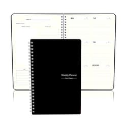 KAICN Undated Weekly Planner, Weekly Goals Notebook, A5 To Do List Planner, Habit Tracker Journal with Spiral Binding, 5.7 x 8.0 in, Black