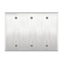ENERLITES Blank Device Metal Wall Plate, Corrosive Resistant, Size 3-Gang 4.50