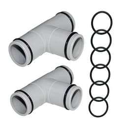 ADKUN (2 PACK)1-1/4 Inch T Tee Joint Pool Filter Pump Hose Connector Replacement for Intex Swimming Pool Pumps(3 interfaces)