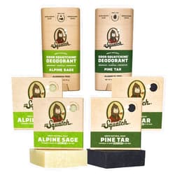 Dr. Squatch Manly Soap and Deodorant Variety Pack - Handmade with Organic Oils, Aluminum-Free - Pine Tar and Alpine Sage