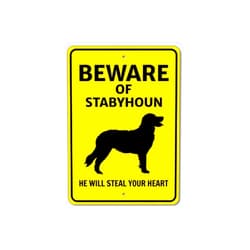 The Lizton Sign Shop Stabyhoun Dog Beware He Will Steal Your Heart K9 Sign - 8