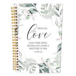 NEGIGA Christian Art Gifts Notebook Journal, 1 Peter 4:8, Bible Journaling Notebook, Prayer Journal for Women Men, Christian Gifts for Women Men Faith, Spiral Notebook 5.5x8.3