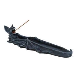 Ebros Gift Gothic Gargoyle Cathedric Bat Vampire Incense Stick Holder with Celtic Knotwork Figurine Halloween Macabre Halloween Metaphysical Accent