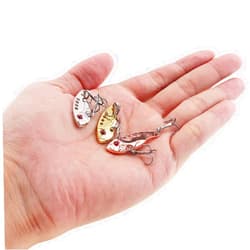 OriGlam 3pcs Metal VIB Fishing Lure, Fishing Spoons Lures Hard Baits, Hard Spinner Spoon Swimbait for Bass Walleyes Trout Salmon