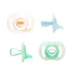 Tommee Tippee Ultra-Light StayPut Glow in The Dark Pacifier, 0-6 Months, Colors and Designs May Vary, One-Piece Silicone Design, Pack of 4