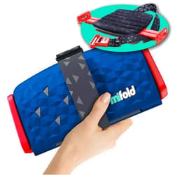 Mifold New mifold Comfort Grab-and-go Car Booster Seat- 3X Thicker Cushion! Compact and Portable for Every Day, Carpooling, Travel, etc. Compact for Every Day, Comfortable for Every Adventure, Ocean Blue