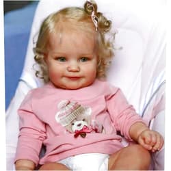 Cosheng 20 INCH Realistic Look Real Reborn Baby Maddie Silicone Cloth Body Vinyl Reborn Baby Dolls Girl That Lifelike Newborn Baby Doll Real Life Reborn Doll Xmas Toy Set for Kids