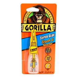 Gorilla Super Glue with Brush & Nozzle Applicator, 12 Gram, Clear, (Pack of 1)