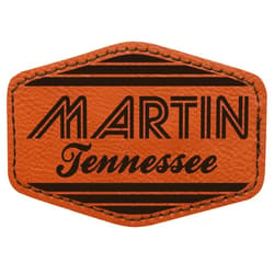 R and R Imports Martin Tennessee City Retro Souvenir 2x3 Hexagonal Iron-on Leatherette Patch with Adhesive Single