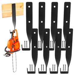 Blulu 8 Pack Chainsaw Holder Wall Mount Weed Eater Hanger String Trimmer Chainsaw Hanger Backpack Blower Storage Hook Accessories and Tools for Garage Wall Storage Machine, Black