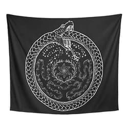 The Ghoulish Garb Hecate's Wheel Tapestry Ouroboros Wall Hanging Art Print (59