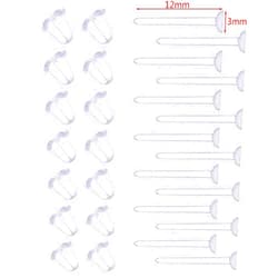 Stebcece ✪ 100 Set Hypoallergenic Earrings Simple Plastic Clear Ear Pins Needle and Resin Earring Backs DIY Earrings Accessories