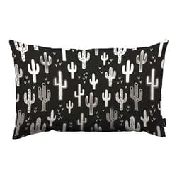 HOSNYE Western Cactus Throw Pillow Cover Black & White Monochromatic Linen Fabric for Couch Bed Sofa Car Waist Cushion Cover 12 x 20 inch Pillow Case