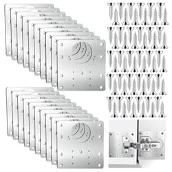 Xosjska 20 PCS Upgraded Cabinet Hinge Repair Plate Kit, Stainless Steel Hinge Repair Brackets Kit, Metal Hinges Repairs Fixing Plates with Screw for Kitchen Cupboard Door Locker Cabinet Door