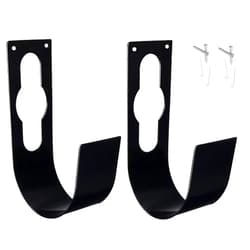 Ebliiny 2 Pack Garden Hose Hanger Wall Mount Heavy Duty Hose Holder Hook Use for 150foot Hose (Large, Black)