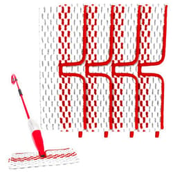 DLAIMI Microfiber Spray Mop Pads Compatible with Promist MAX Spray Mop, Spray Mop Refills for Ocedar Mop Replace Head Replacements, Double Sided Usable Mop Pads for Dry Wet Floor Cleaning (4 Pack Red)