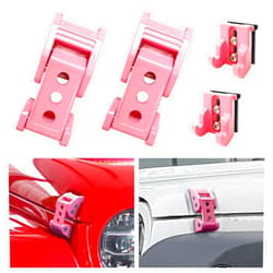 STANVEE Aluminum Hood Latches, Hood Catch Kit Compatible with Jeep Wrangler JK JKU 2007-2018 & Jeep Wrangler JL JLU Gladiator JT 2007-2021, No Drilling Required (Pink)