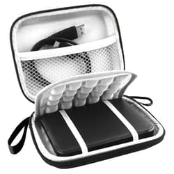 Lacdo Hard Drive Carrying Case for Western Digital WD Elements/WD My Passport/WD My Passport Ultra Portable External Hard Drive HDD 1TB 2TB 4TB 5TB 6TB USB 3.0 Protective Storage Travel Bag, Black