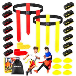 NOONCRAZY Flag Football Belts, 10/14 Player Flag Football Set for Kids, Youth & Adult, Adjustable Flag Football for Waist 22-43