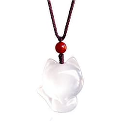 Handmade Little Fox Pendant Necklace, Natural Jewelry Good Luck Charm