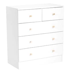 Cffuvros Wooden Storage Chest with 5-Drawer, Dresser 4 Layers Console Cabinet for Bedroom Living Room Hallway 25.98