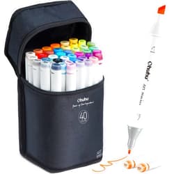 Ohuhu Alcohol Markers - Double Tipped Art Marker Set for Artists Adults Coloring Illustration - Alcohol-based Refillable Ink - 40 Colors - Chisel & Fine Dual Tips - Oahu of Ohuhu Markers