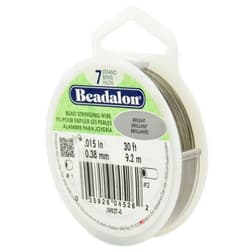 Beadalon 7 Strand Stainless Steel Bead Stringing Wire, 0.015 in / 0.38 mm, Bright, 30 ft / 9.2 m