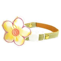 Icicecream Safety Breakaway Cat Collar with Flower, 1 Pack Detachable Flower Adjustable Cat Collars for Female Girl Male Boy Cat Kitten Small Dog Collar (Reflective Yellow Flower)