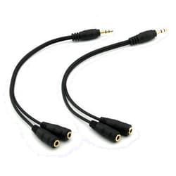 ONXE 2-Pack Gold Plated 3.5mm Stereo Jack Splitter Cable Adapter Connectors ,3.5mm Male To 2 X Female - for Connecting External Speakers or Use Both Output for Speakers For Ipod, Mp3 Player