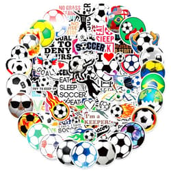 Hebraeos 100PCS Soccer Stickers for Scrapbooking, Motivational Vinyl Waterproof Stickers for Water Bottles, Luggage, Teaching Incentives, Soccer Team Gifts for Kids, Teens and Adults