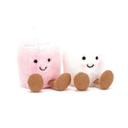 Jellycat Amuseables Pink and White Marshmallows Stuffed Toy, 3.5 inches | Food Plush | Fun Gift Idea