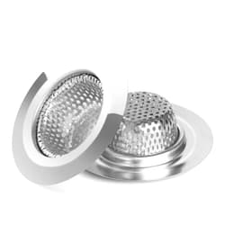 Ohtomber 2PCS Bathtub Drain Strainer - 2.79 inch Shower Hair Drain Catcher, Stainless Steel Shower Bathtub Drain Cover, Bathroom Sink Strainer Filter Basket for Bathroom Sink, Wash Basin Floor Drain