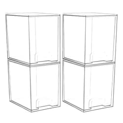 Vtopmart 4 Pack Clear Stackable Storage Drawers,7.6
