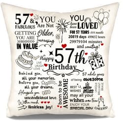 Aosumin 57th Birthday Gifts, Happy 57th Birthday Party Decorations Ideas for Her Him, 57 Years Old Women Men Bday Gifts for Mom Dad Aunt Uncle Grandma Granndpa Sister Cousin Friends Coworkers Wife Husband(57)