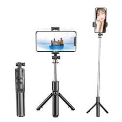 KSPIV Bluetooth Wireless Remote Selfie Stick Tripod Mini Detachable Travel Tripod Phone Stand for Recording for iOS/Android