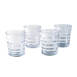 Prepara Clarity Ribbed Tritan Tumbler 4 Pack, 14 Ounce, Clear